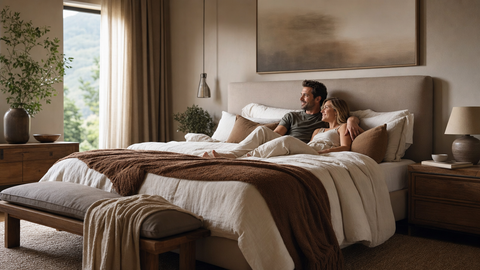Eingerichtetes Schlafzimmer mit warmem Licht und ruhiger Atmosphäre — Schlafzimmer einrichten Tipps