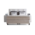 AURA Boxspringbett – Bouclé Weiss · Freisteller