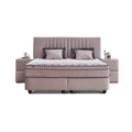 Clara Samt Braun-Beige Boxspringbett Freisteller