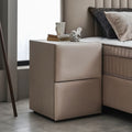 CLARA Boxspringbett mit Bettkasten Samt Braun-Beige Orthopädisch mit Matratze und Topper