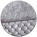 Stoff-Nahaufnahme des Babylon Boxspringbetts mit Samt Velours in Grau und gestepptem Wabenmuster