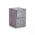 Babylon Nachttisch in Samt Grau mit gestepptem Velours-Bezug passend zum Boxspringbett