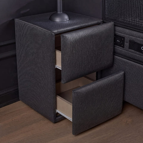 Hamilton Boxspringbett – Webstoff Grau · mit Bettkasten · inkl. Matratze & Topper