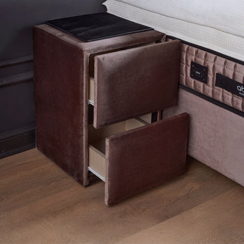 Phantom Boxspringbett – Webstoff Beige · mit Bettkasten · inkl. Matratze & Topper