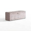 Bettbank mit Stauraum in Teddy Beige zum Sofia Boxspringbett, langgezogene Truhe mit getuftetem Deckel
